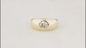 CUSTOM .84ct OLD MINE CUT DIAMOND DOME RING 14ct GOLD