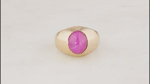 VINTAGE STAR RUBY RING 14ct GOLD