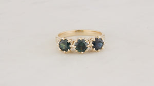 PARTI SAPPHIRE TRILOGY RING 9ct GOLD