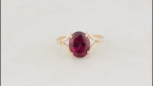 BESPOKE 3.60ct RHODOLITE GARNET RING 9ct GOLD