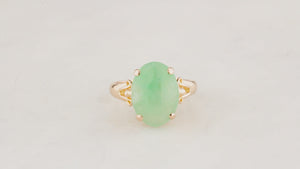 VINTAGE 1940s JADE RING 14ct GOLD