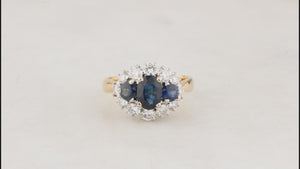 VINTAGE SAPPHIRE & DIAMOND RING 18ct GOLD