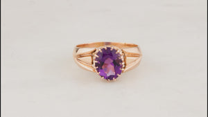 ANTIQUE AUSTRALIAN AMETHYST RING 15ct GOLD