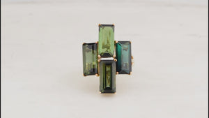 RETRO 8.40ct TOURMALINE COCKTAIL RING 9ct GOLD