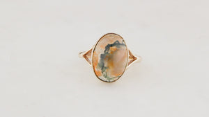 VINTAGE MOSS AGATE RING 9ct GOLD