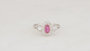 ANTIQUE EDWARDIAN RUBY & DIAMOND RING 18ct GOLD & PLATINUM
