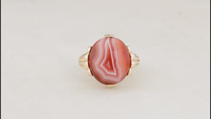 BESPOKE BANDED AGATE RING 9ct GOLD