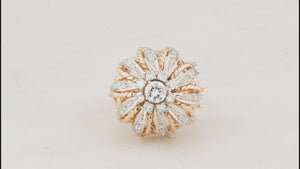 VINTAGE 1940’s .93CT DIAMOND BOMBE RING 14ct GOLD