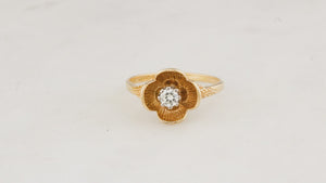 VINTAGE 1965 DIAMOND BUTTERCUP RING 18ct GOLD