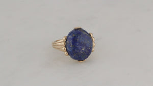 'THE CONSTANCE' LAPIS LAZULI RING BY R&V ON 9ct YELLOW GOLD