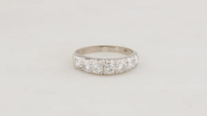 VINTAGE c1930’s SEVEN STONE .66ct DIAMOND HALF ETERNITY RING 18ct GOLD