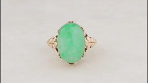 VINTAGE c1940’s JADE RING 14ct GOLD