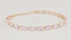 12ct PINK SAPPHIRE BRACELET 10ct GOLD