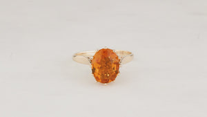 MID-CENTURY 1970 CITRINE RING 9ct GOLD