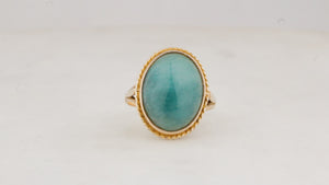 MID-CENTURY AVENTURINE QUARTZ RING 9ct GOLD
