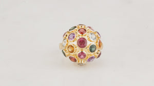 VINTAGE MULTI-GEM SPUTNIK RING IN 18ct GOLD