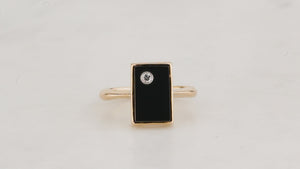 ANTIQUE EDWARDIAN c1910 DIAMOND & ONYX RING IN 18ct GOLD