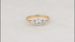ANTIQUE EDWARDIAN c1910 DIAMOND TRILOGY RING 18ct GOLD
