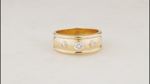MODERN DIAMOND SET BAND RING 18ct GOLD