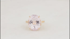 VINTAGE 9.30ct KUNZITE & DIAMOND RING 14ct GOLD