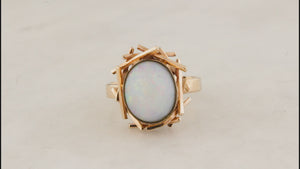 MID-CENTURY SOLID OPAL RING 9ct GOLD