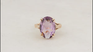MID-CENTURY 3.60ct AMETHYST RING 9ct GOLD