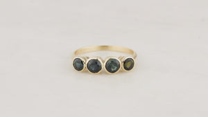 BESPOKE FOUR-STONE SAPPHIRE RING 14ct GOLD