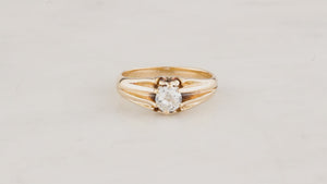 ANTIQUE VICTORIAN .55ct OLD MINE CUT DIAMOND RING 18ct GOLD