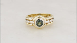 MID-CENTURY GREEN SAPPHIRE RING 18ct GOLD