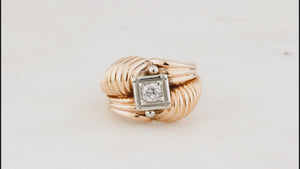 VINTAGE 1940’S DIAMOND TANK RING 18ct GOLD