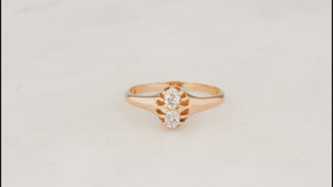 ANTIQUE EDWARDIAN c1900 DOUBLE DIAMOND RING 18ct GOLD