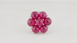CONTEMPORARY ITALIAN RUBY & DIAMOND RING 18ct GOLD
