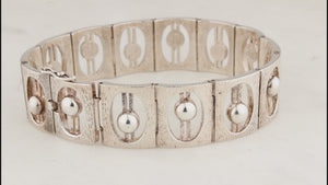 MID-CENTURY 1971 STERLING SILVER BRUTALIST BRACELET