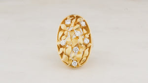 VINTAGE c1930/40 DIAMOND COCKTAIL RING 14ct GOLD