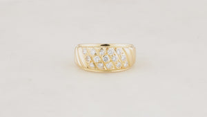 VINTAGE ITALIAN .45ct DIAMOND BAND 18ct GOLD