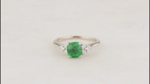 CONTEMPORARY TSAVORITE GARNET & DIAMOND RING 14ct GOLD