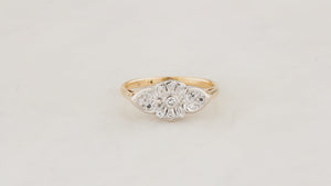 ART DECO DIAMOND RING 18ct GOLD & PLATINUM