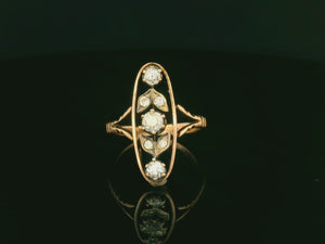 ANTIQUE ART NOUVEAU DIAMOND RING 9ct GOLD