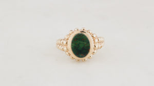 RETRO ANTIQUE STYLE BLOODSTONE RING 9ct GOLD