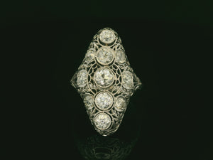 ANTIQUE ART DECO 2ct DIAMOND RING 18ct GOLD & PLATINUM