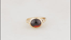 VICTORIAN STYLE PYROPE GARNET RING 9ct GOLD