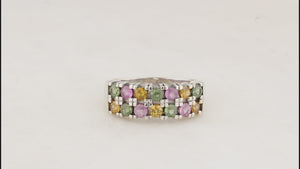 VINTAGE MULTI-HUED SAPPHIRE RING 9ct GOLD