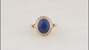 RETRO 1988 LAPIS LAZULI RING 9ct GOLD
