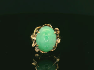 VINTAGE c1940’s JADE RING 14ct GOLD