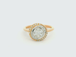 VINTAGE ITALIAN DIAMOND DAISY HALO RING 18ct GOLD