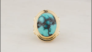 VINTAGE c1940’s TURQUOISE RING 18ct GOLD