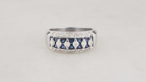 CONTEMPORARY DIAMOND & SAPPHIRE RING 18ct GOLD
