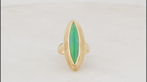 MID-CENTURY c1960 JADE RING 18ct GOLD