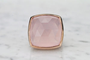 RETRO ESTATE ROSE QUARTZ RING ON 9CT ROSE GOLD