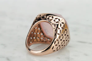 RETRO ESTATE ROSE QUARTZ RING ON 9CT ROSE GOLD